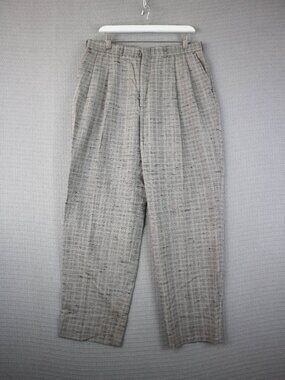 Union Made Polyester Viscose Vintage Straight Cut Trousers 33W